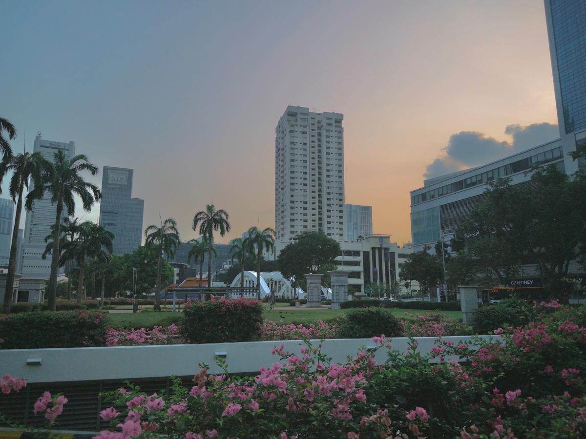 晚霞下的新加坡市政区
